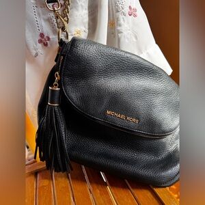Michael Kors Black Crossbody & Shoulder Bag/Purse with Tassel & Gold Details